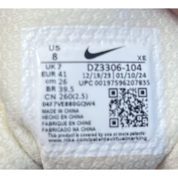 Nike Air Huarache Runner Shoes Mens Size 8 White Beige Cream Gum Sole DZ3306-104 - Picture 12 of 12